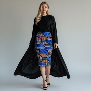 Lularoe Cassie multicolor stretch bodycon pull on pencil skirt
